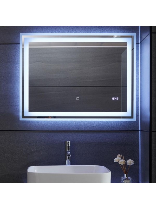 AQUAMARIN kúpeľnové zrcadlo s LED osvetlením, 80 x 60 cm