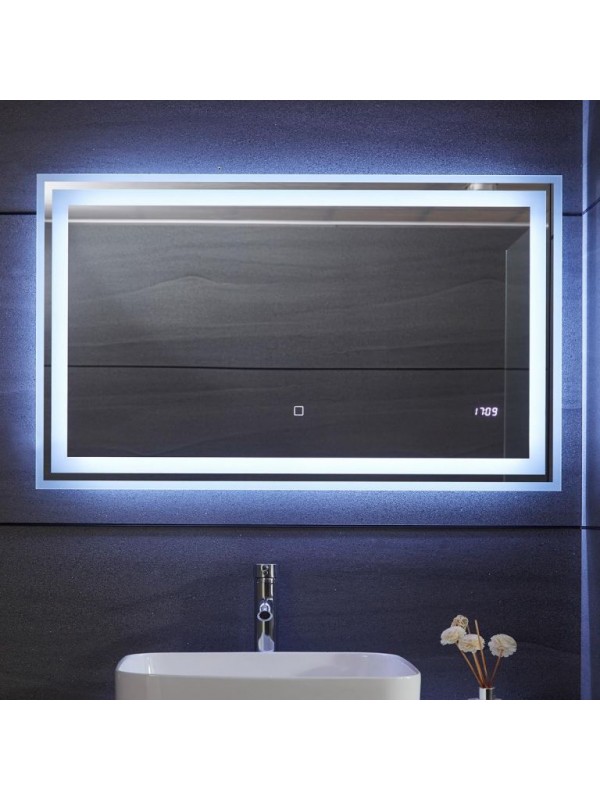 AQUAMARIN kúpeľňové zrkadlo s LED osvetlením, 100 x 60 cm