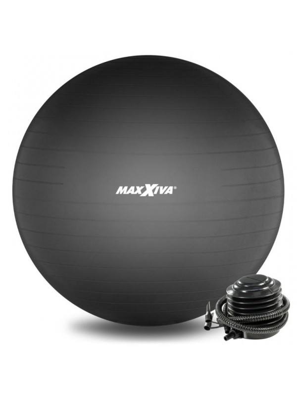 MAXXIVA Gymnastická lopta Ø 85 cm s pumpičkou, čierna