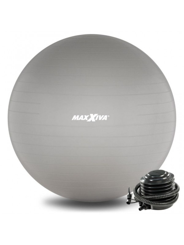 MAXXIVA Gymnastická lopta Ø 55 cm s pumpičkou, strieborná