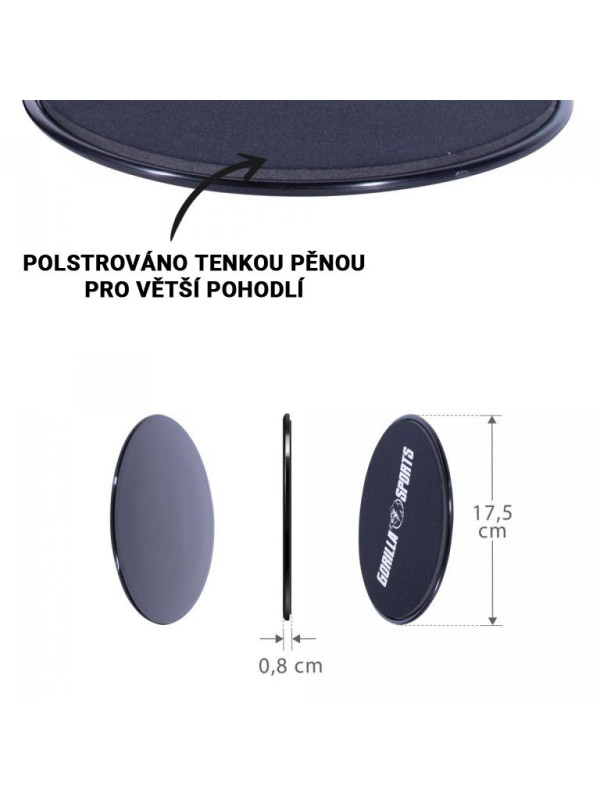 Gorilla Sports kĺzavé disky, 2 ks