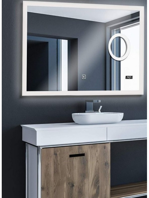 AQUAMARIN Kúpeľňové zrkadlo s LED osvetlením, 80 x 60 cm