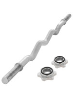 MAXXIVA Zakrivená obojručná EZ tyč 120 cm, strieborná