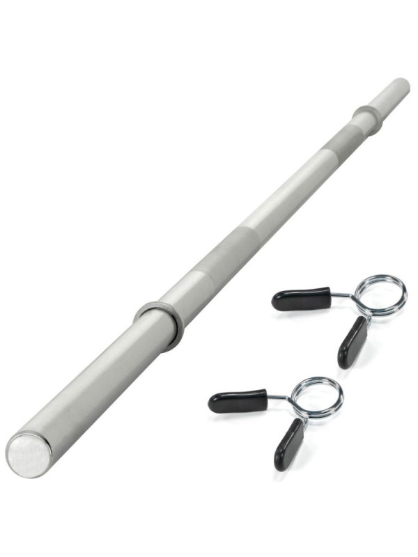 MAXXIVA Olympijská tyč s pružinovými zámkami 180 cm, striebo