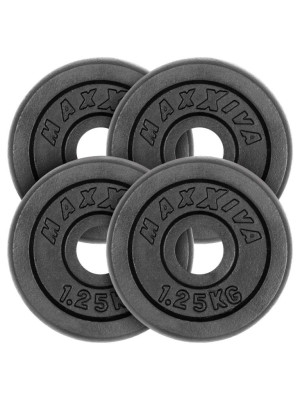 MAXXIVA Sada 4 závaží na činky celkom 5 kg, liatina, čierna