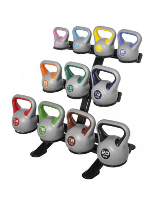 Gorilla Sports Stojan s kettlebellmi, 113 kg