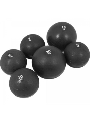 Gorilla Sports Sada slamball medicinbalov, čierna, 6 ks, 60 kg