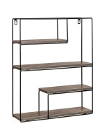 STILISTA Nástenná polica, tm. drevo, 40 x 49,5 x 11,5 cm