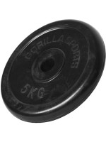 Gorilla Sports Pogumovaný záťažový kotúč, 5 kg