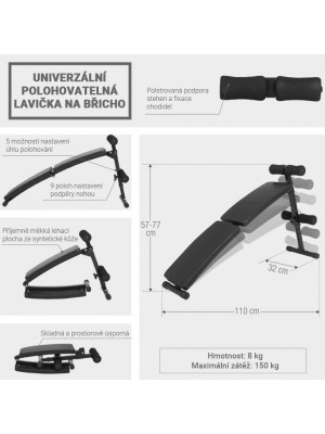 Gorilla Sports Univerzálna polohovateľná lavička na brucho