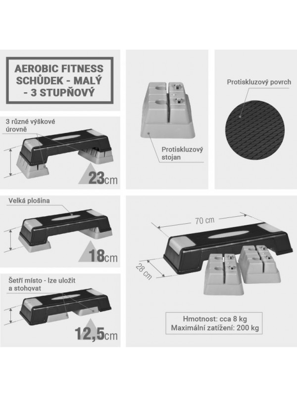 Gorilla Sports Aerobic fitness schodík - malý