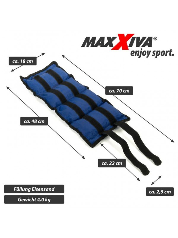 MAXXIVA záťažové manžety, 2 x 4 kg, modrá
