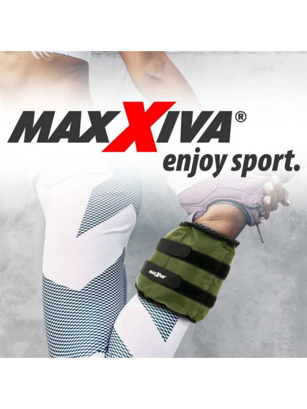 MAXXIVA záťažové manžety, 2 x 2,5 kg, zelená