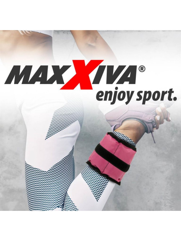 MAXXIVA záťažové manžety, 2 x 1 kg, ružová