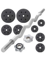 MAXXIVA liatinový obojručný set so závažím, 120 cm, 23,5kg