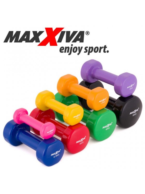 MAXXIVA sada vinylových činiek 2 x 2,5 kg, modrá