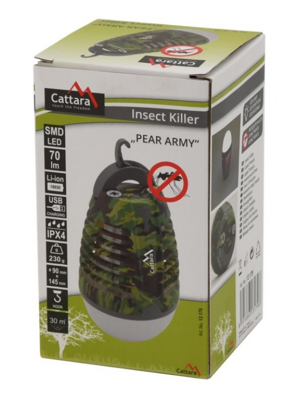 Cattara svietidlo nabíjacie PEAR ARMY + lapač hmyzu