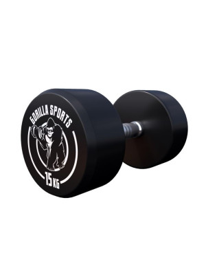 Gorilla Sports Guľaté jednoručné činky, gumové, 2 x 15 kg