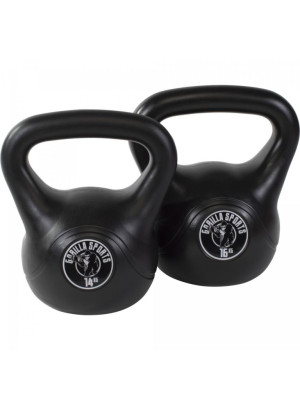 Gorilla Sports Súprava kettlebell činka plast, 14 kg, 16 kg