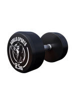 Gorilla Sports Jednoručná činka čierno/biela, 12,5 kg