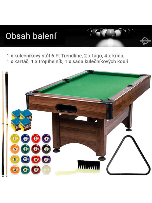 GamesPlanet biliardový stôl 6 ft, s vybavením