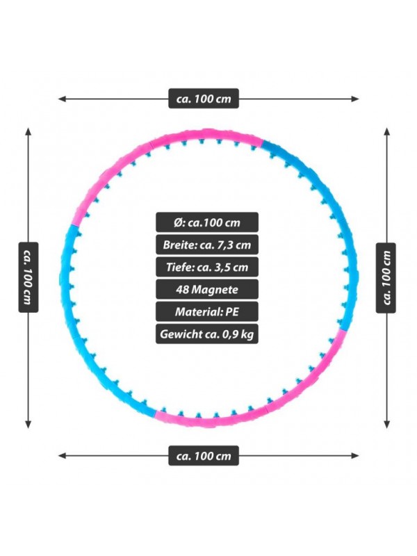 MAXXIVA hula- hoop masážna obruč, 100 cm, modro-ružová