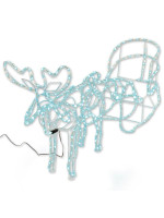 Vianočná dekorácia- sob so saňami studene biely, 140 cm