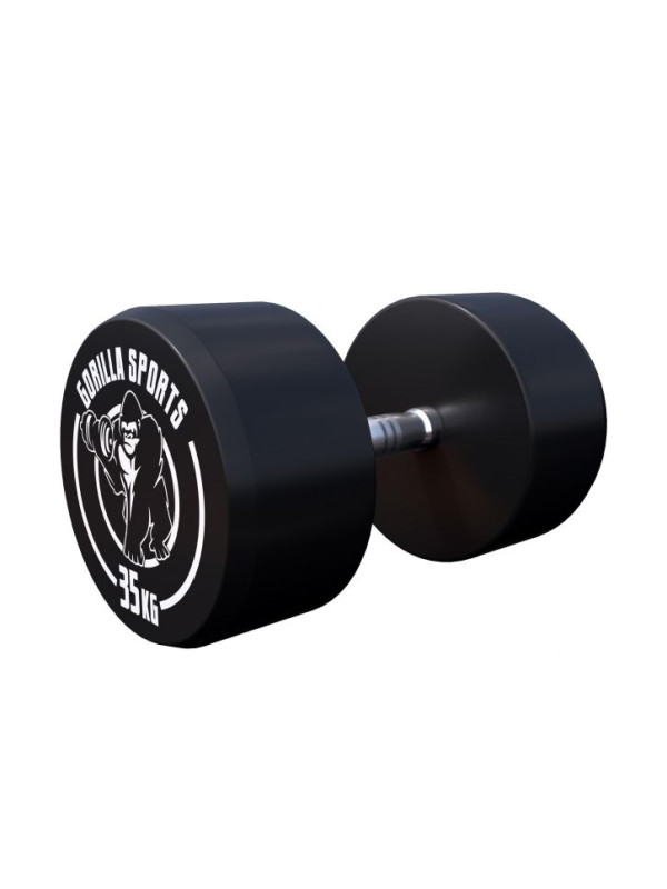 Gorilla Sports Jednoručná činka čierno/biela, 35 kg