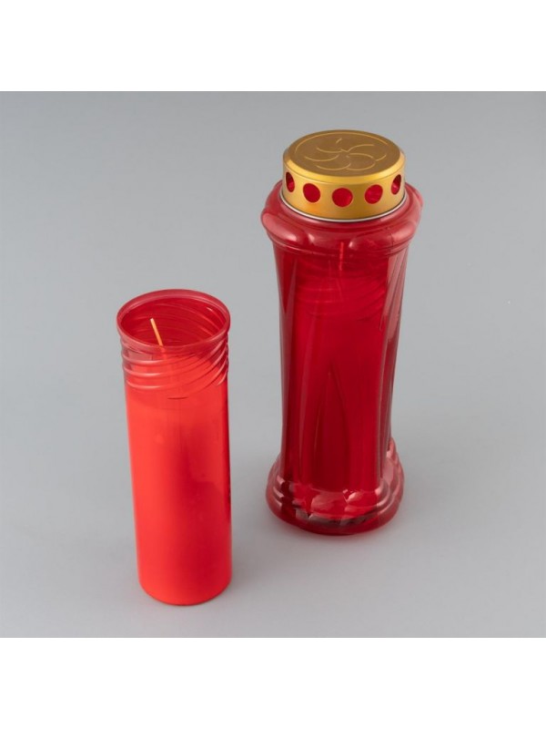 Smútočná sviečka, červená, 28 cm, 3 kusy