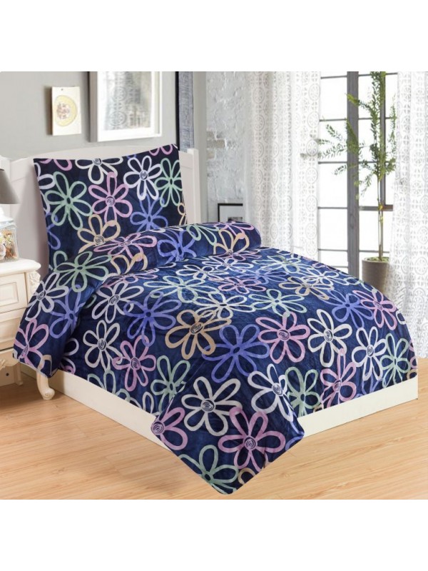 Mikroplyšové posteľné obliečky - kvety Mona, 140x200 cm