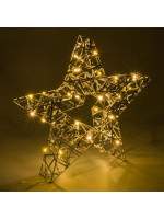 Vianočná hviezda s časovačom- teple biela, 30 LED, 40 cm