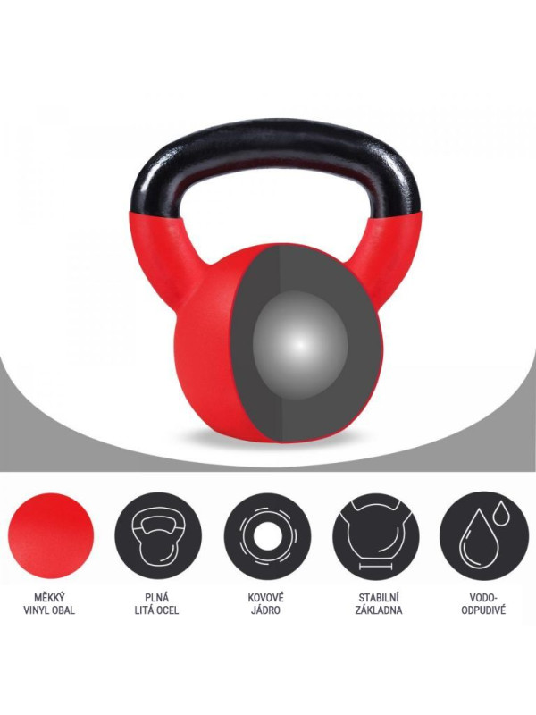 Gorilla Sports Kettlebell činka, pogumovaný povrch, 10 kg