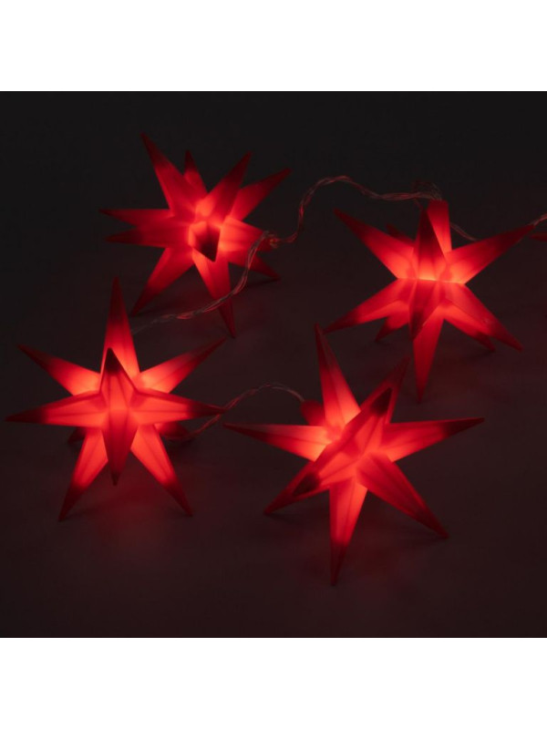 Vianočné LED hviezdy - červené, 10 LED