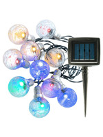 Solárna svetelná reťaz 10 LED, 345 cm, teple biela / farebná
