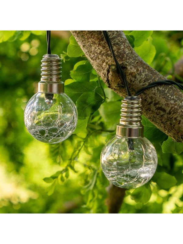 Solárna svetelná reťaz 10 LED, 345 cm, teple biela / farebná