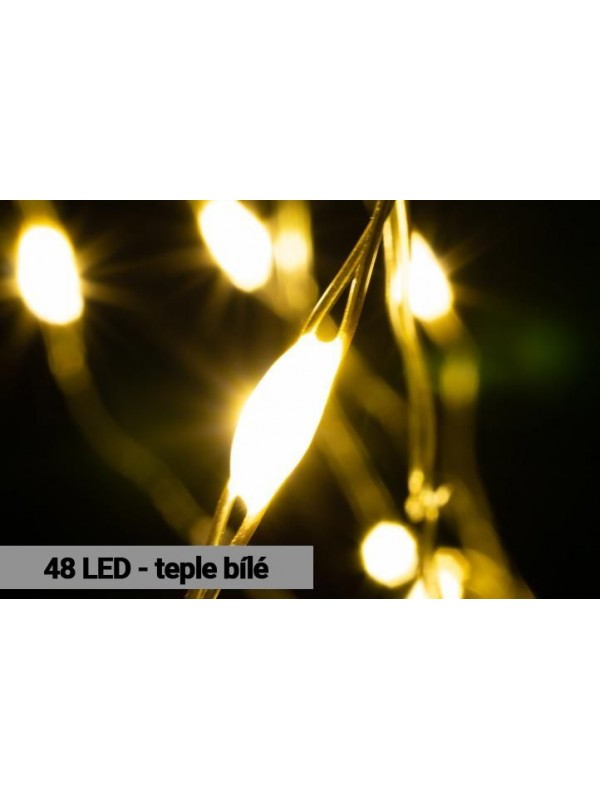 NEXOS Sada 48 LED svetelný dážď , teplá biela, 2 ks
