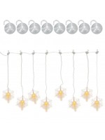 Svetelný záves vločky, 8 LED, teplo-biela