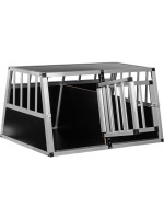 Hliníkový prepravný box pre psov dvojdverová zadná stena 75°