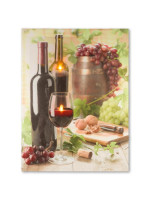 Nástenná maľba víno, 2 LED, 30 x 40 cm