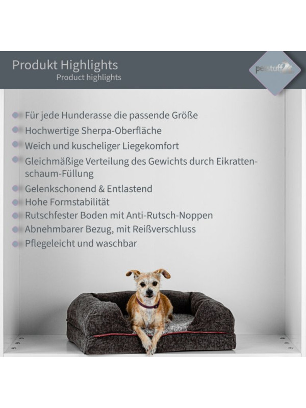 Pelech pre psa veľkosť L, tmavo šedý, 106 x 80 x 18 cm