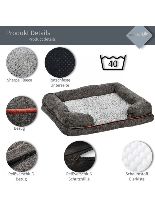 Pelech pre psa veľkosť S, tmavo šedý, 63 x 50 x 21 cm