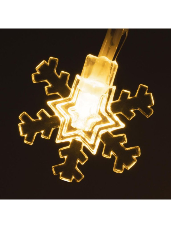 NEXOS Osvetlenie- vločky, 20 LED, teplá biela, 3 ks