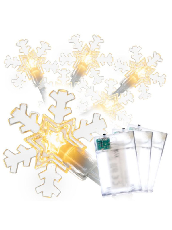 NEXOS Osvetlenie- vločky, 20 LED, teplá biela, 3 ks