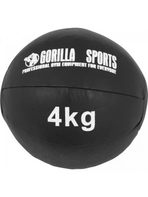 Gorilla Sports Sada kožených medicinbalov, 12 kg, čierna