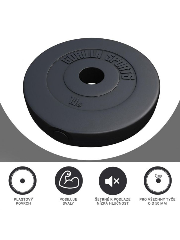 Gorilla Sports Činkový kotúč Olympia, plast, 10 kg