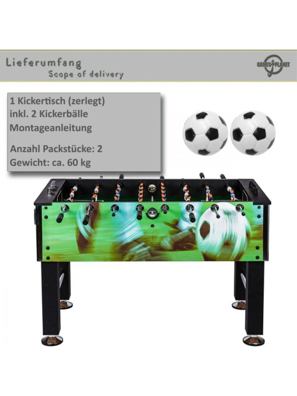 Profesionálny stolný futbal Leeds, 140 x 73 x 87 cm