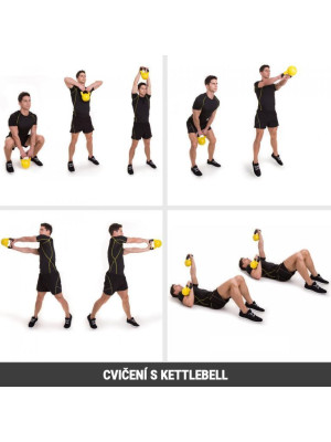 Gorilla Sports Kettlebell činka, vinylová, červená, 14 kg