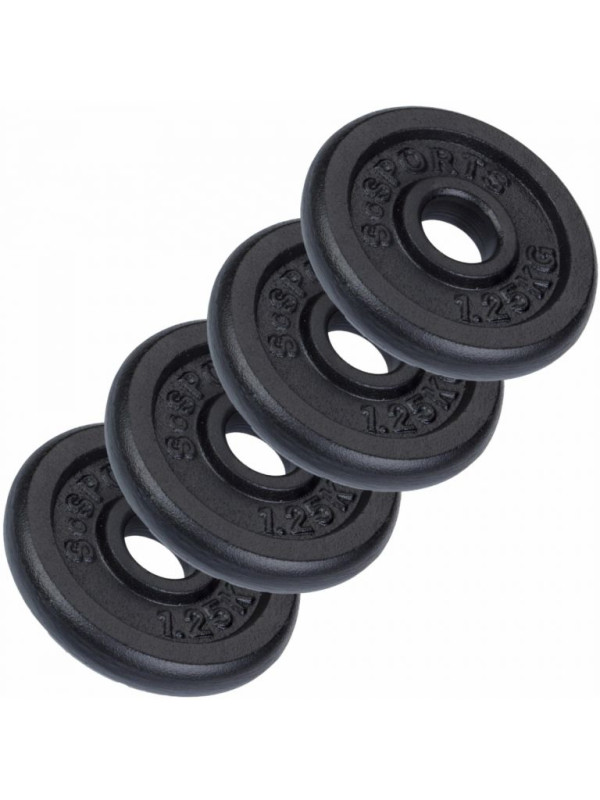 Sada liatinových závaží 1,25 kg, 4 ks, otvor 30/31 mm