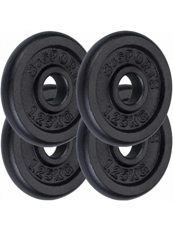 Sada liatinových závaží 1,25 kg, 4 ks, otvor 30/31 mm