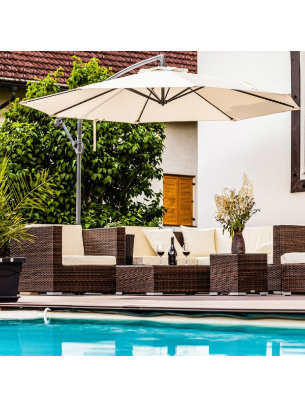 STILISTA záhradný slnečník, 330 x 249 cm, červený